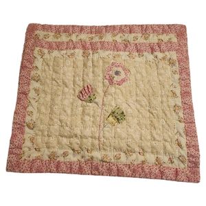 Pillow Shams set of two floral pink & cream